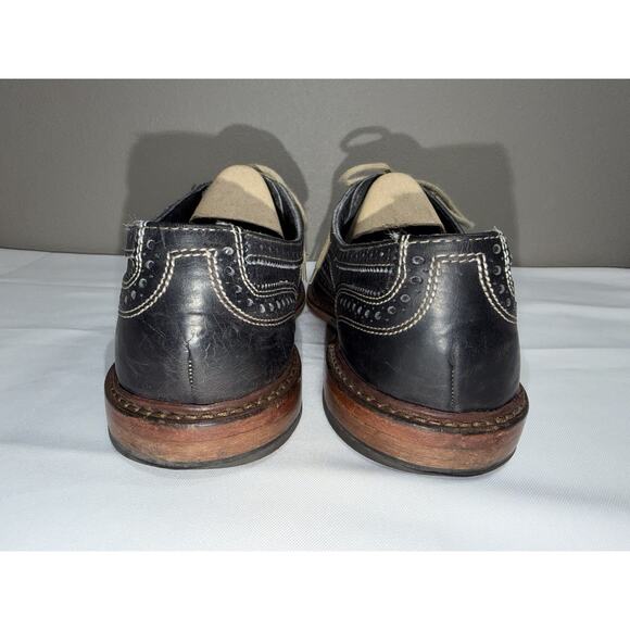 Allen Edmonds Men’s Neumok Black Leather Brogue Wingtip Oxford Shoes Size 10 D